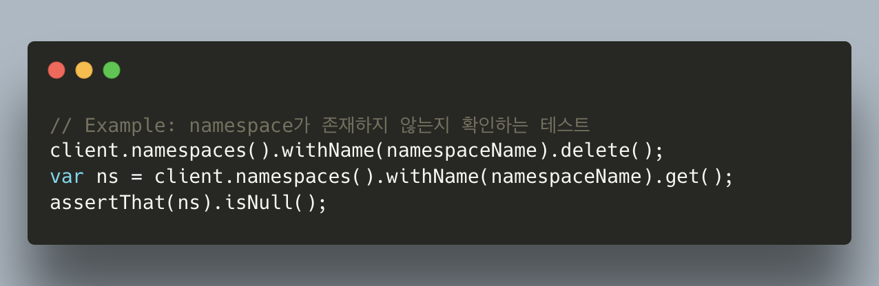Code 3. Namespace delete test code